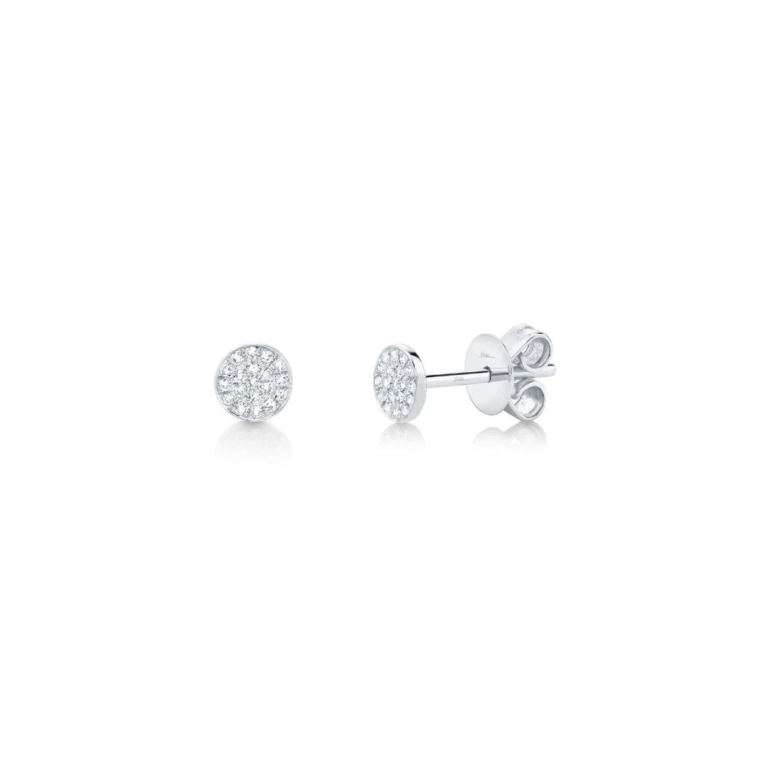 Shy Creation Small Pave Diamond Disc Studs