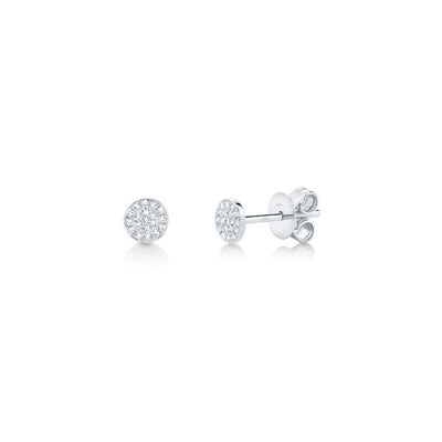 Shy Creation Small Pave Diamond Disc Studs