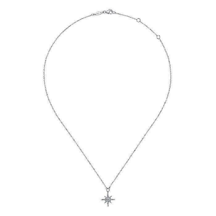 Gabriel & Co. Diamond Starburst Pendant Necklace