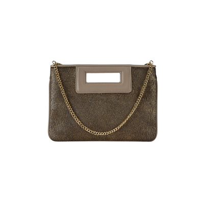 Gigi NY Willa Clutch in Gold Washed Haircalf