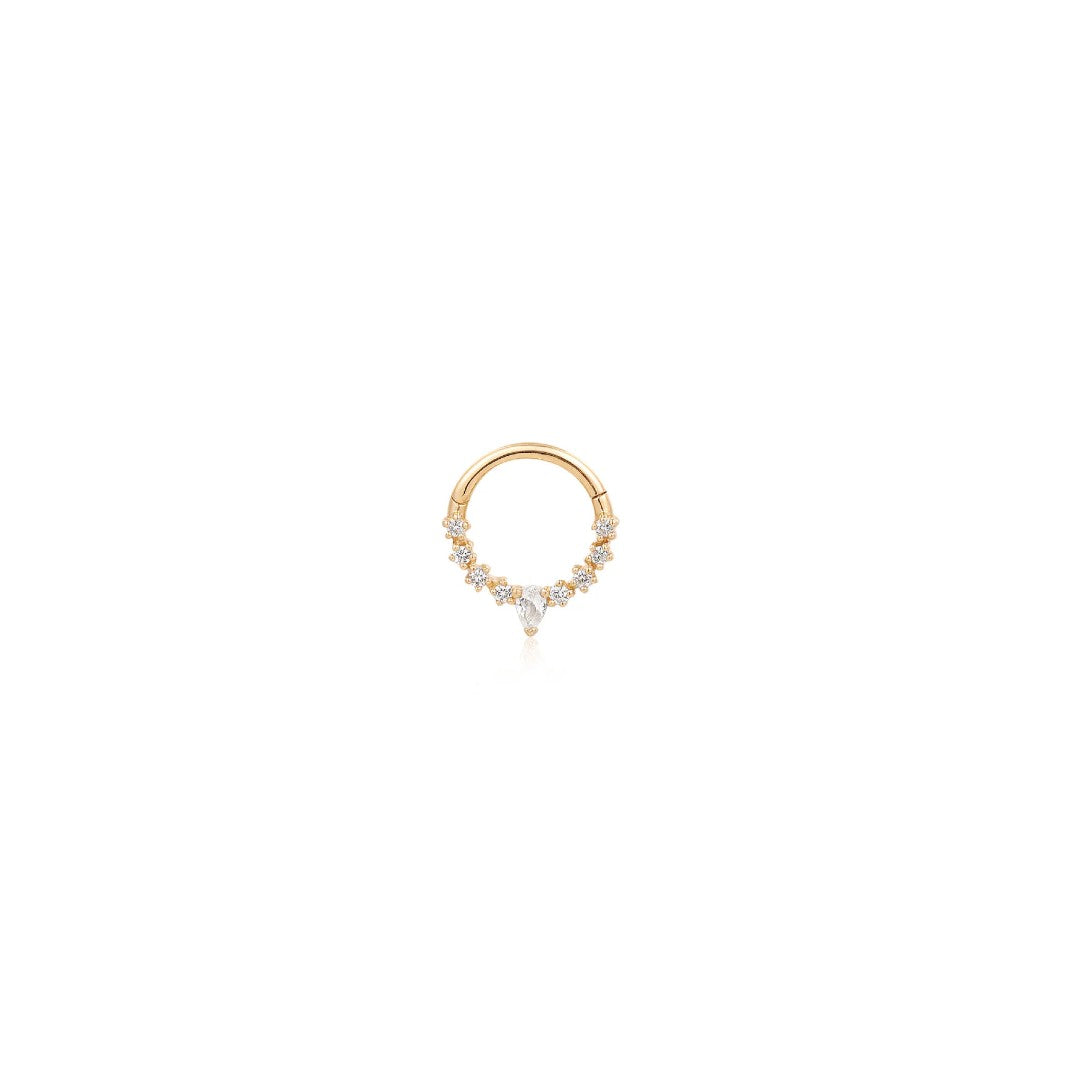 AURELIE GI Kalena White Sapphire Single Clicker Hoop