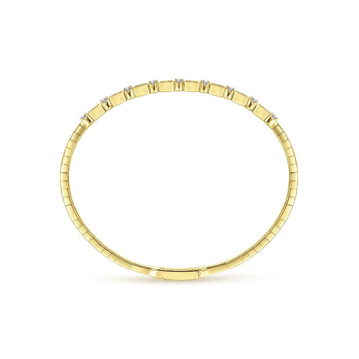 Gabriel & Co. Alternating Baguette and Round Diamond Bangle