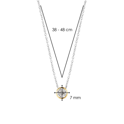 Ti Sento Milano Yellow Gold Bezel Necklace