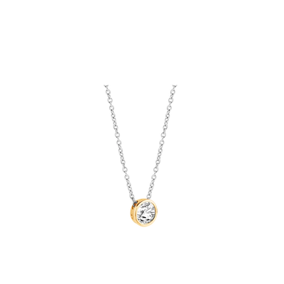 Ti Sento Milano Yellow Gold Bezel Necklace