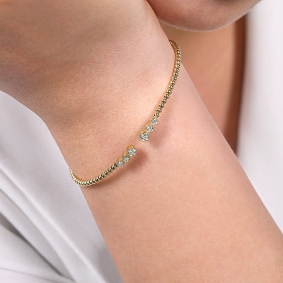 Gabriel & Co. Bezel Set Diamond Bujukan Split Cuff