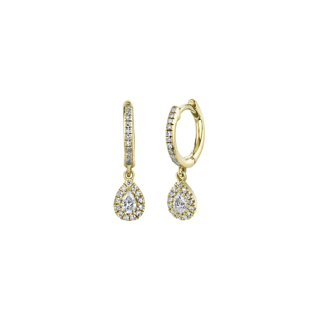 Shy Creation Diamond Huggies with Pear Drop