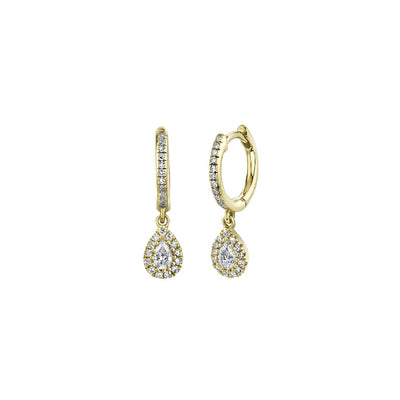 Shy Creation Diamond Huggies with Pear Drop