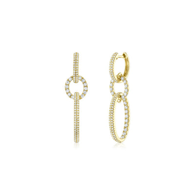 Shy Creation Diamond Oval Drop Earrings