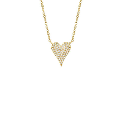 Shy Creation Diamond Pave Heart Small Pendant Necklace