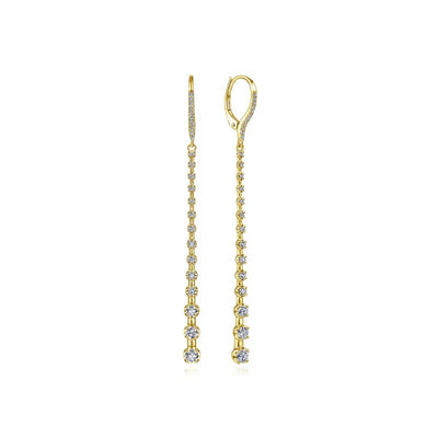 Gabriel & Co. Long Graduating Diamond Bar Earrings