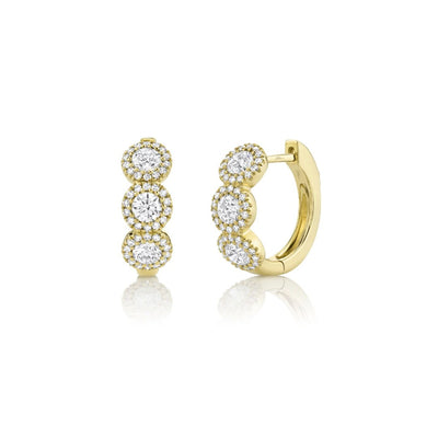 Shy Creation Triple Diamond Circles Hoops