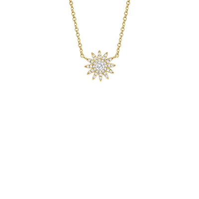 Shy Creation Pave Diamond Starburst Necklace