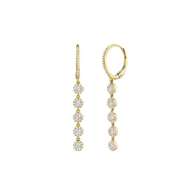 Shy Creation Diamond Circles Linear Earrings
