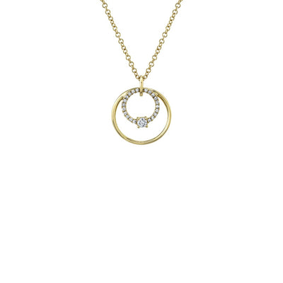 Shy Creation Diamond Double Circle Necklace