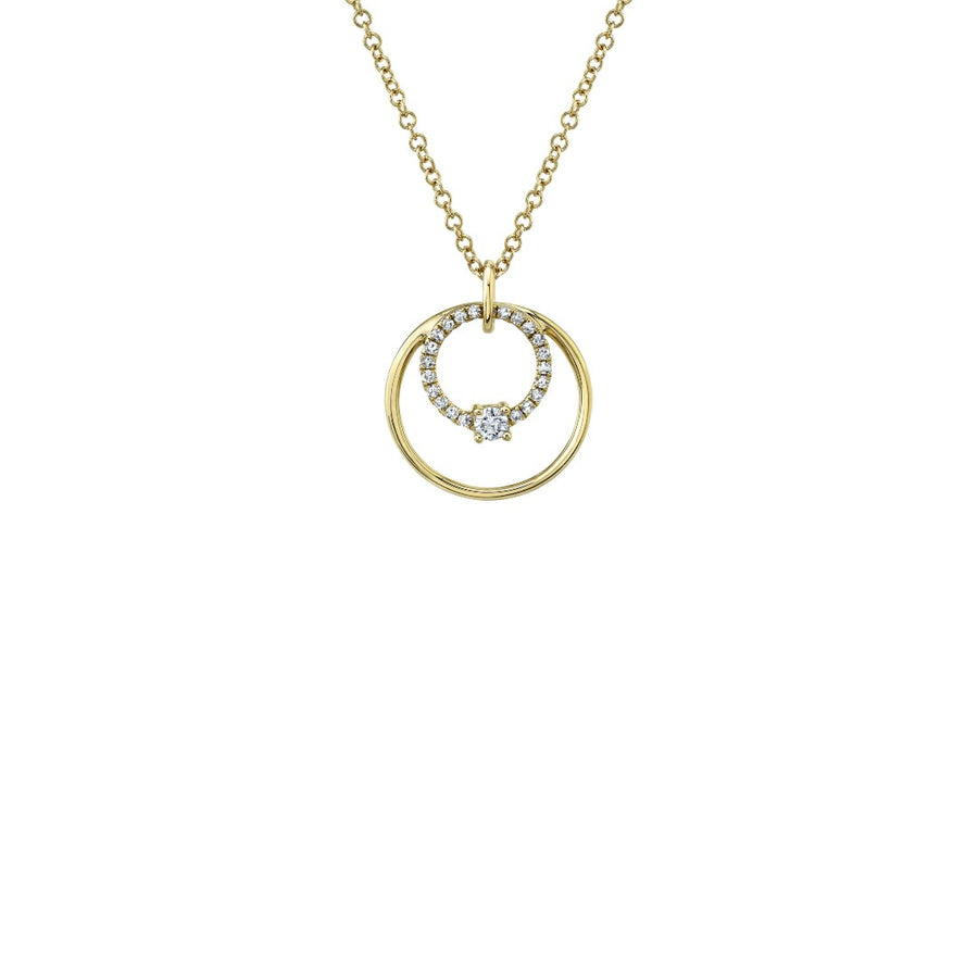 Shy Creation Diamond Double Circle Necklace