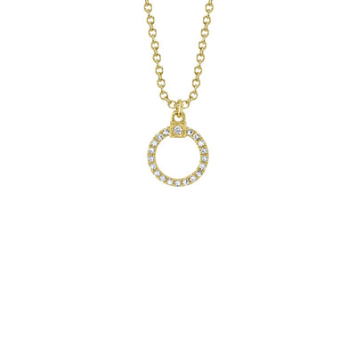 Shy Creation Diamond Open Circle Necklace