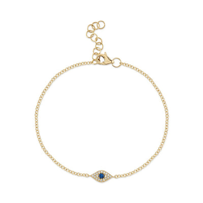 Shy Creation Diamond & Sapphire Evil Eye Bracelet