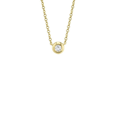 Shy Creation Single Diamond Bezel Necklace