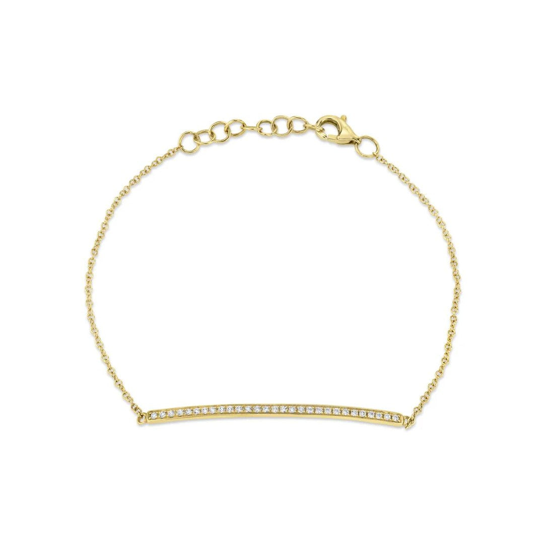 Shy Creation Thin Diamond Bar Bracelet