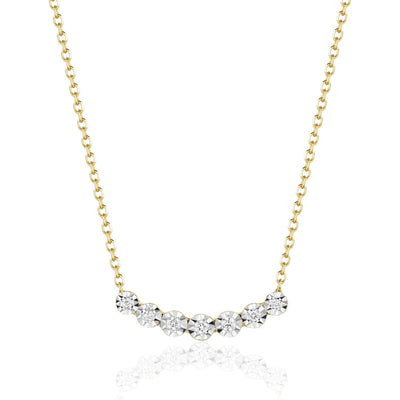 Small Diamond Curved Bar Necklace