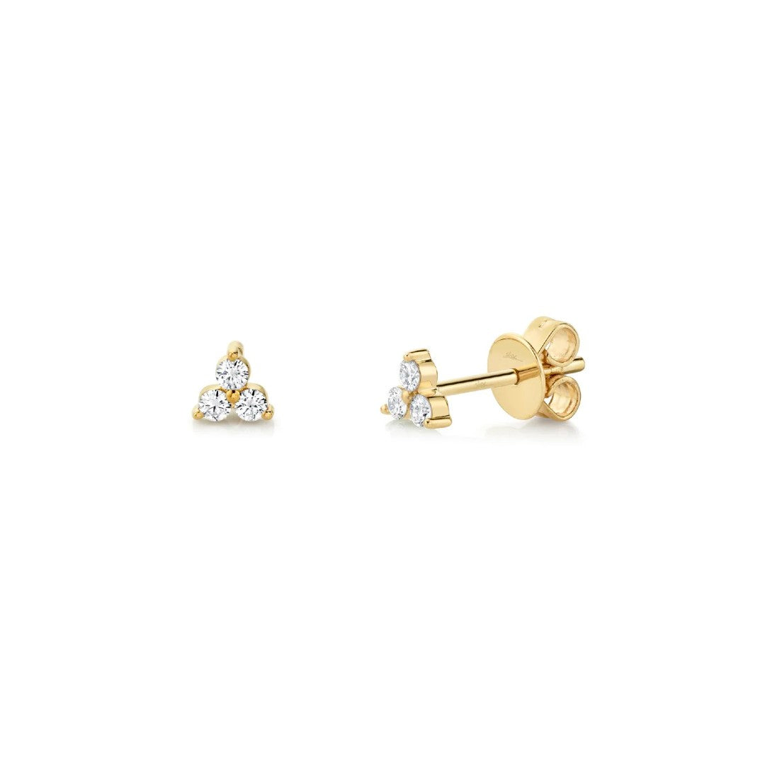 Shy Creation Triple Diamond Petite Studs