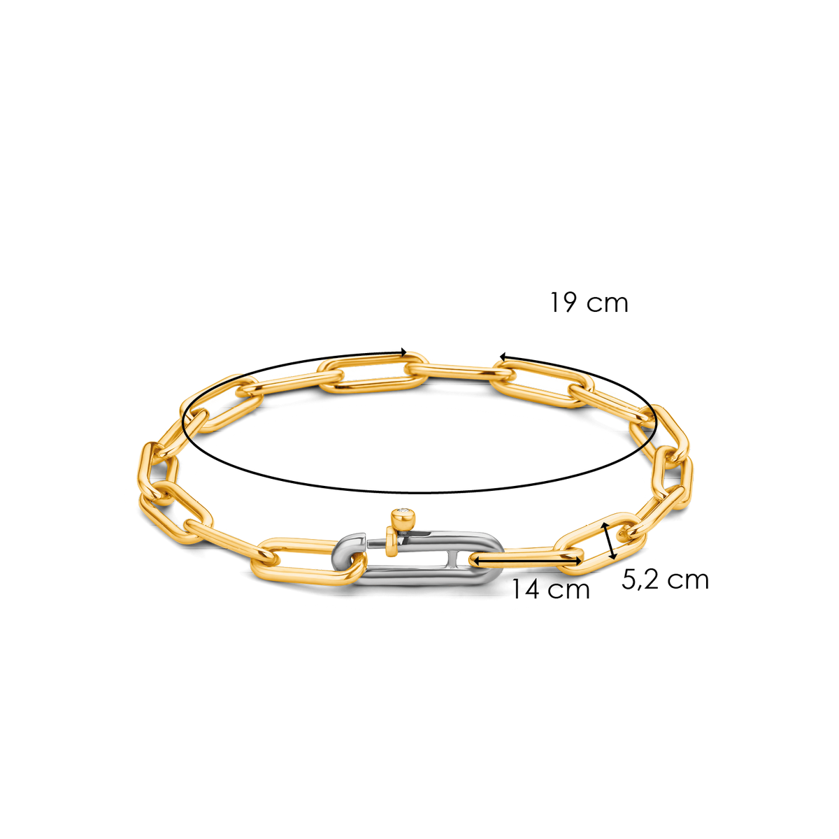 Ti Sento Milano Classic Rectangle Link Gilded Bracelet
