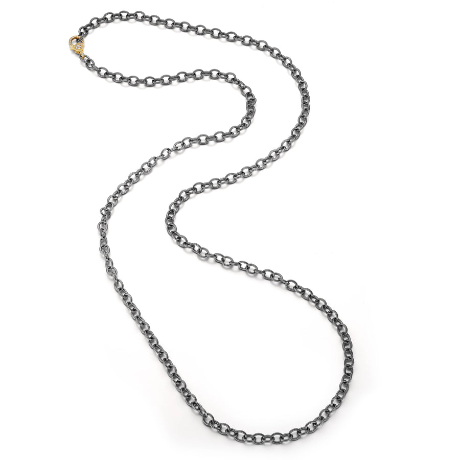 Tara Mikolay Oxidized Silver with Diamond Yellow Gold Clasp Chain