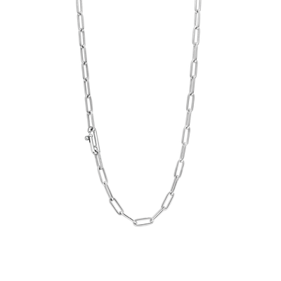 Ti Sento Milano Silver Light Rectangle Chain Link Necklace