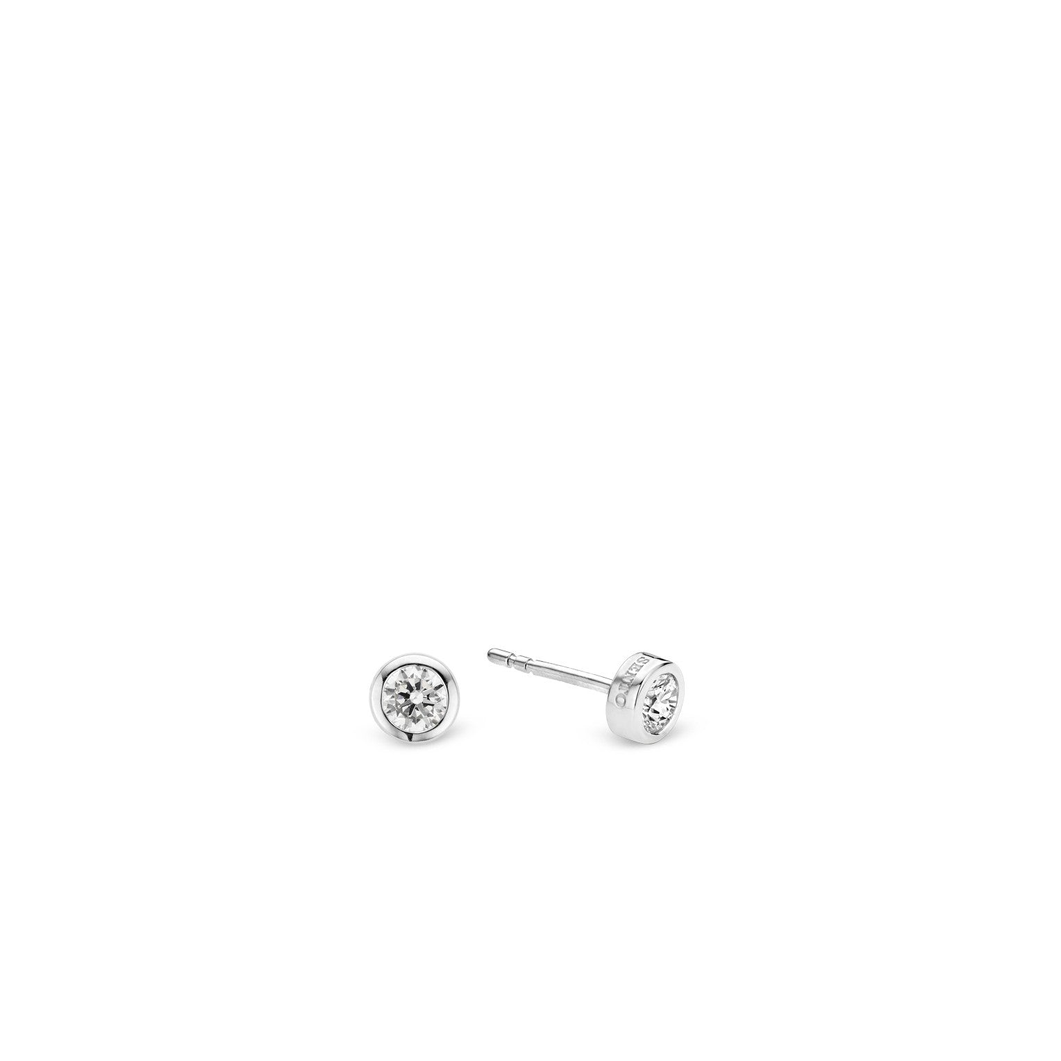 Ti Sento Milano Bezel 6mm White Zirconia Studs