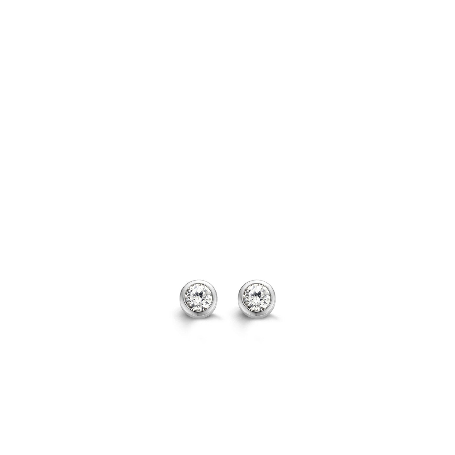 Ti Sento Milano Bezel 6mm White Zirconia Studs