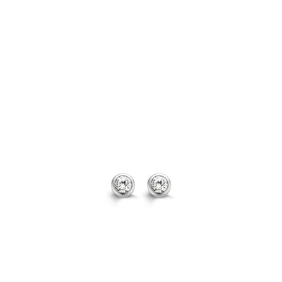 Ti Sento Milano Bezel 6mm White Zirconia Studs