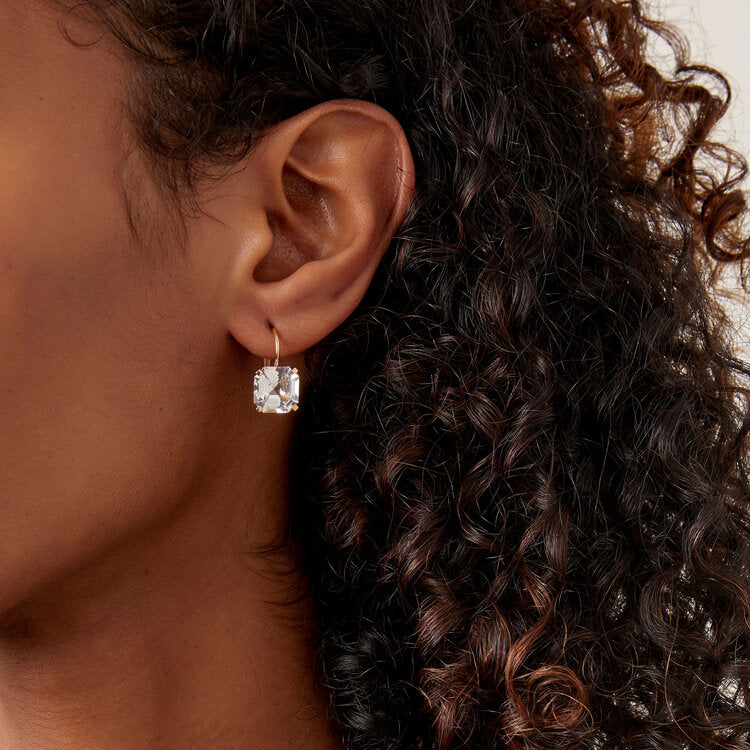 Jane Taylor Octagonal Drop Earrings in White Topaz