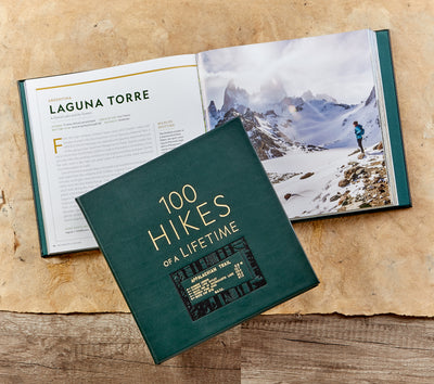 100 Hikes Of A Lifetime in Green Bonded Leather