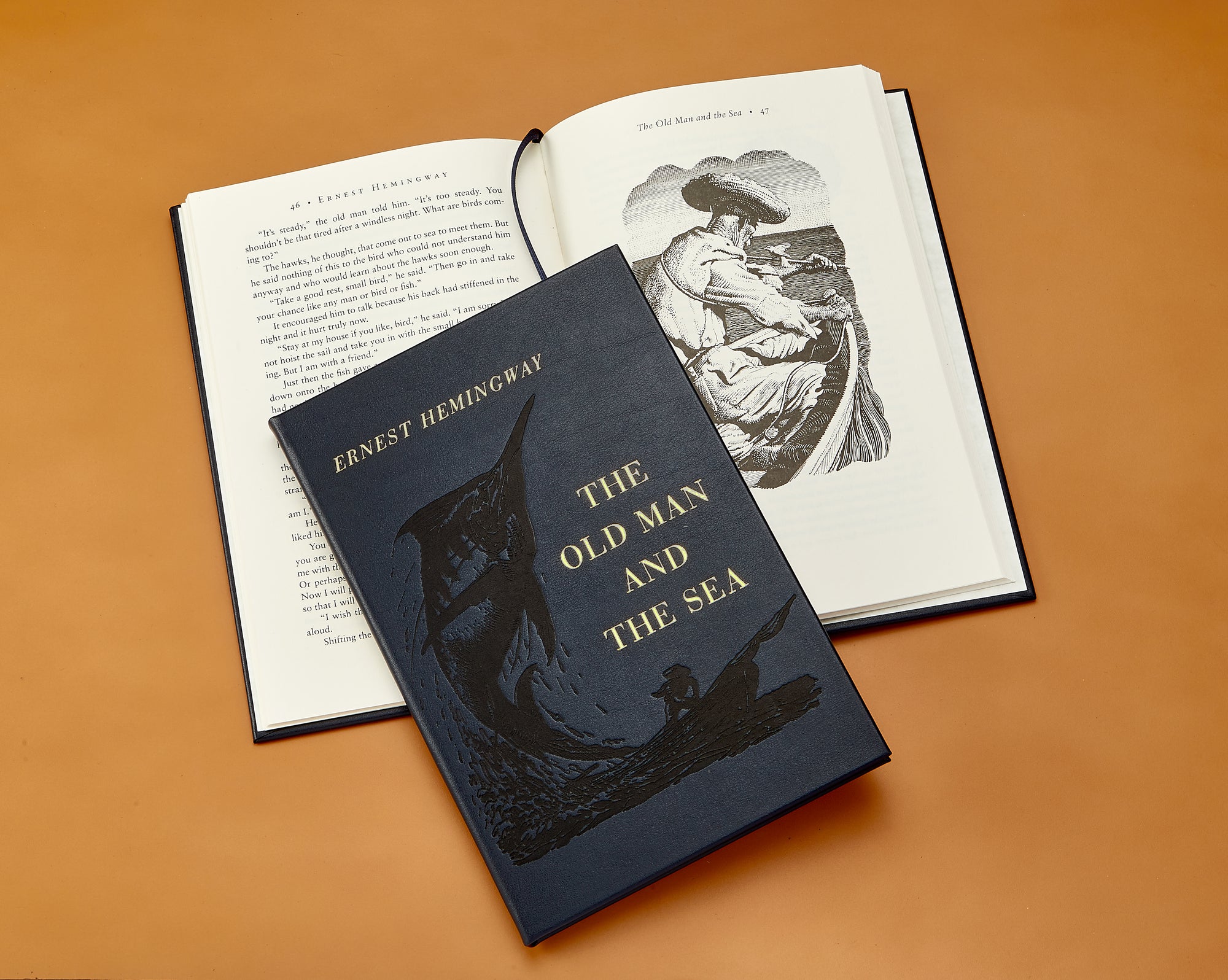 The Old Man And The Sea Navy Bonded Leather