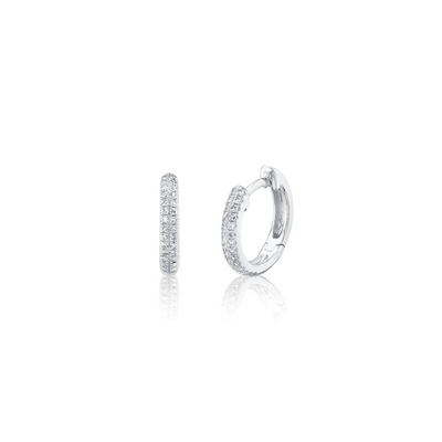 Shy Creation Pave Diamond Huggie Hoops