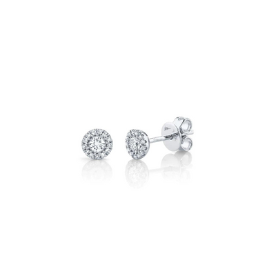 Shy Creation Pave Diamond Stud Earrings