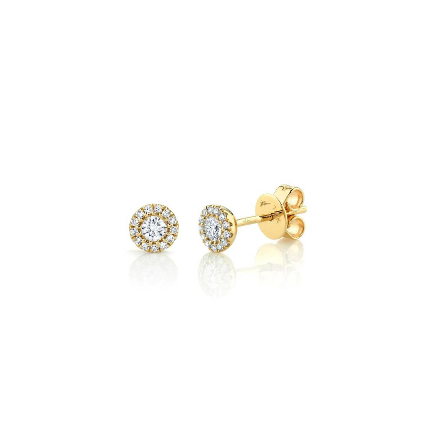 Shy Creation Pave Diamond Stud Earrings