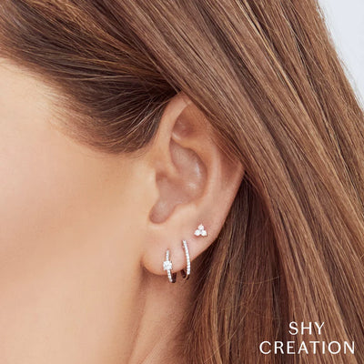 Shy Creation Triple Diamond Petite Studs