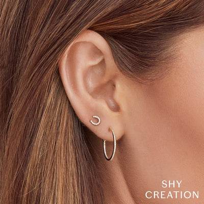 Shy Creation Diamond Horseshoe Studs