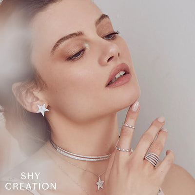 Shy Creation Multi Row Pave Diamond Wide Ring