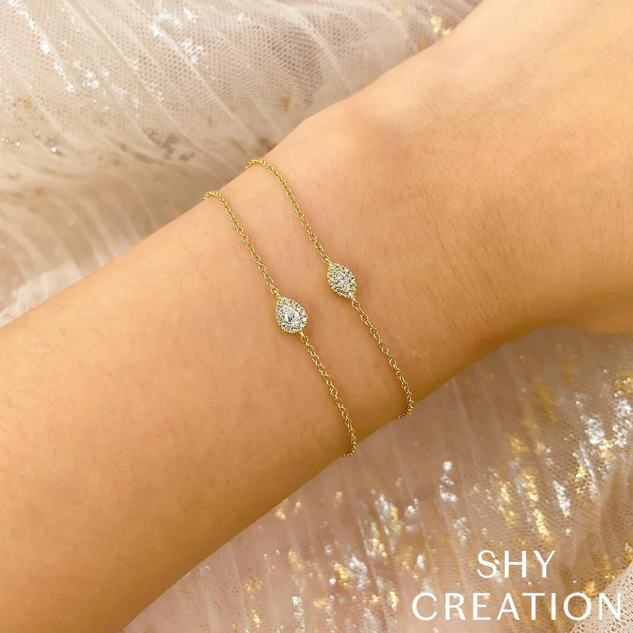 Shy Creation Diamond Pear Bracelet