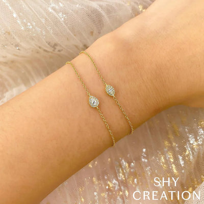 Shy Creation Diamond Pear Bracelet