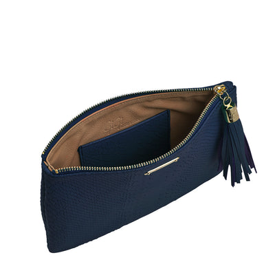 Gigi NY Python Leather Zip All-In-One Clutch