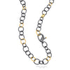 ARA 24k Yellow Gold Diamond Clasp Byzantine Link Necklace