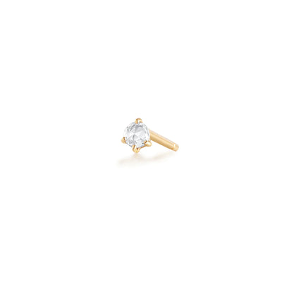 AURELIE GI Rosalyn Rose Cut White Sapphire Solitaire Stud Earring