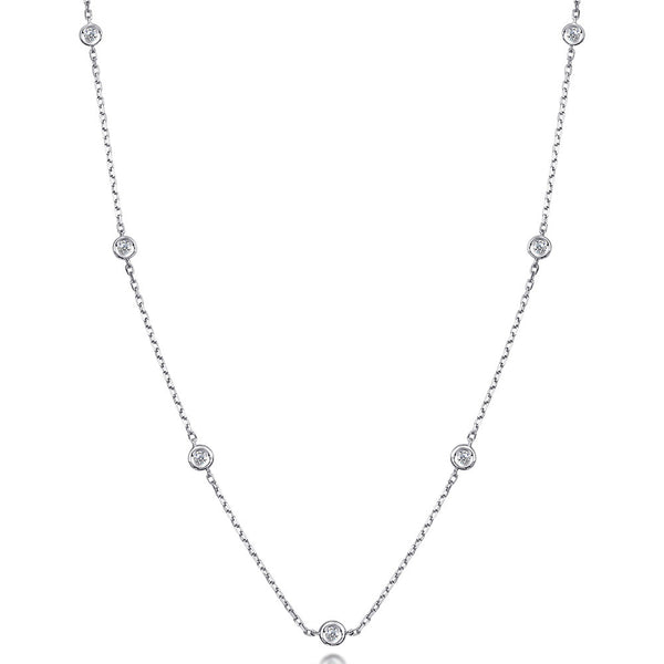 Diamonds by the yard necklace sterling silver Clearance