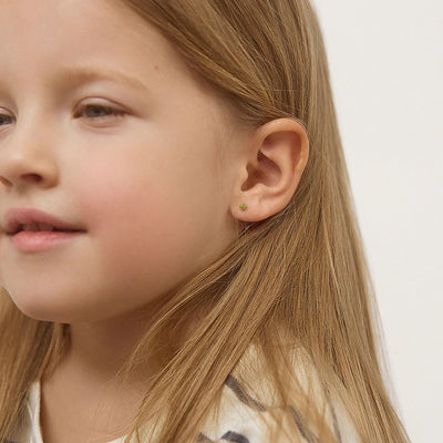 Citrine Tiny Bezel Little Girl's Stud Earring