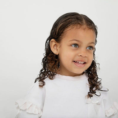 Clear CZ Tiny Bezel Little Girl's Stud Earrings