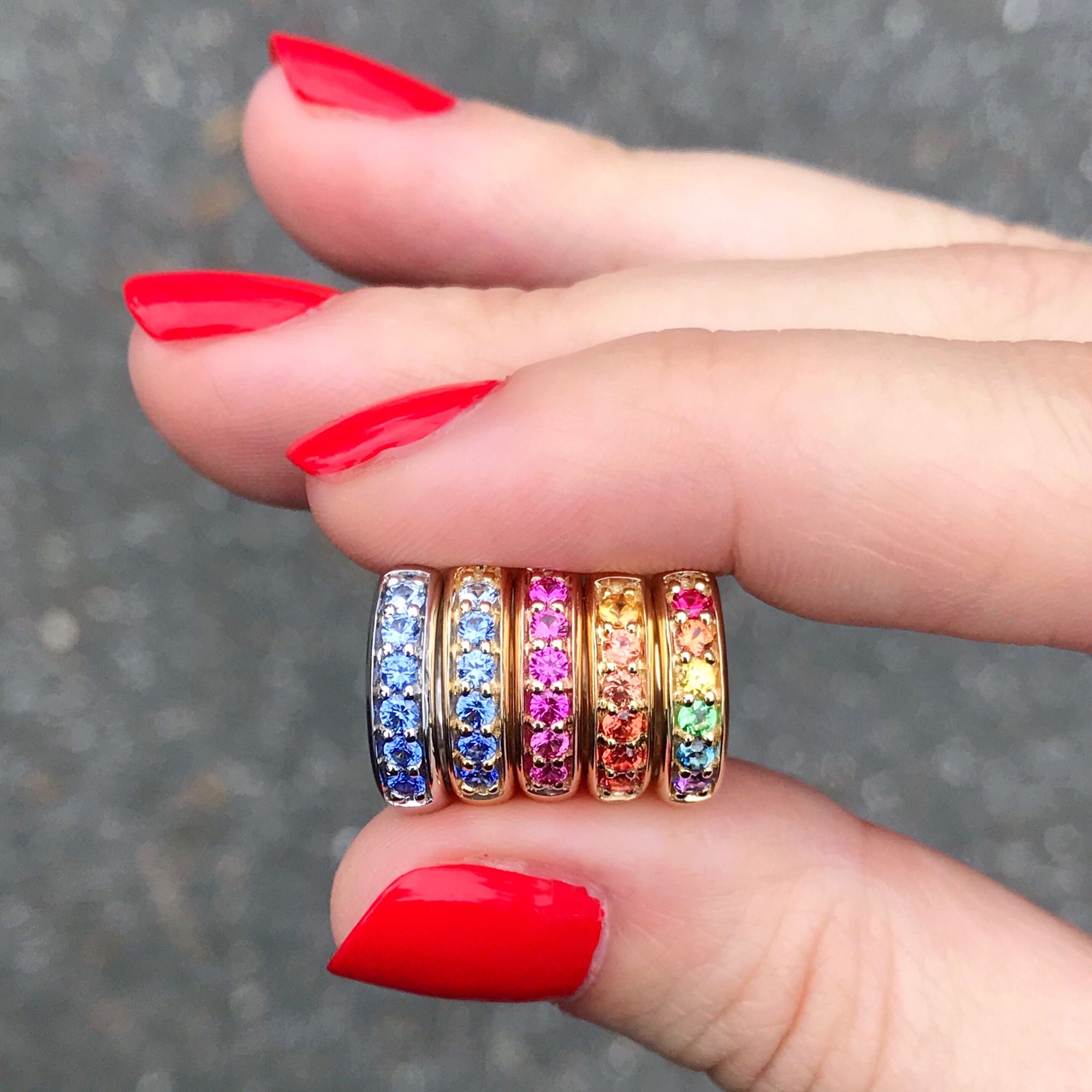 Jane Taylor Blue Sapphire Ombre Huggie Hoops