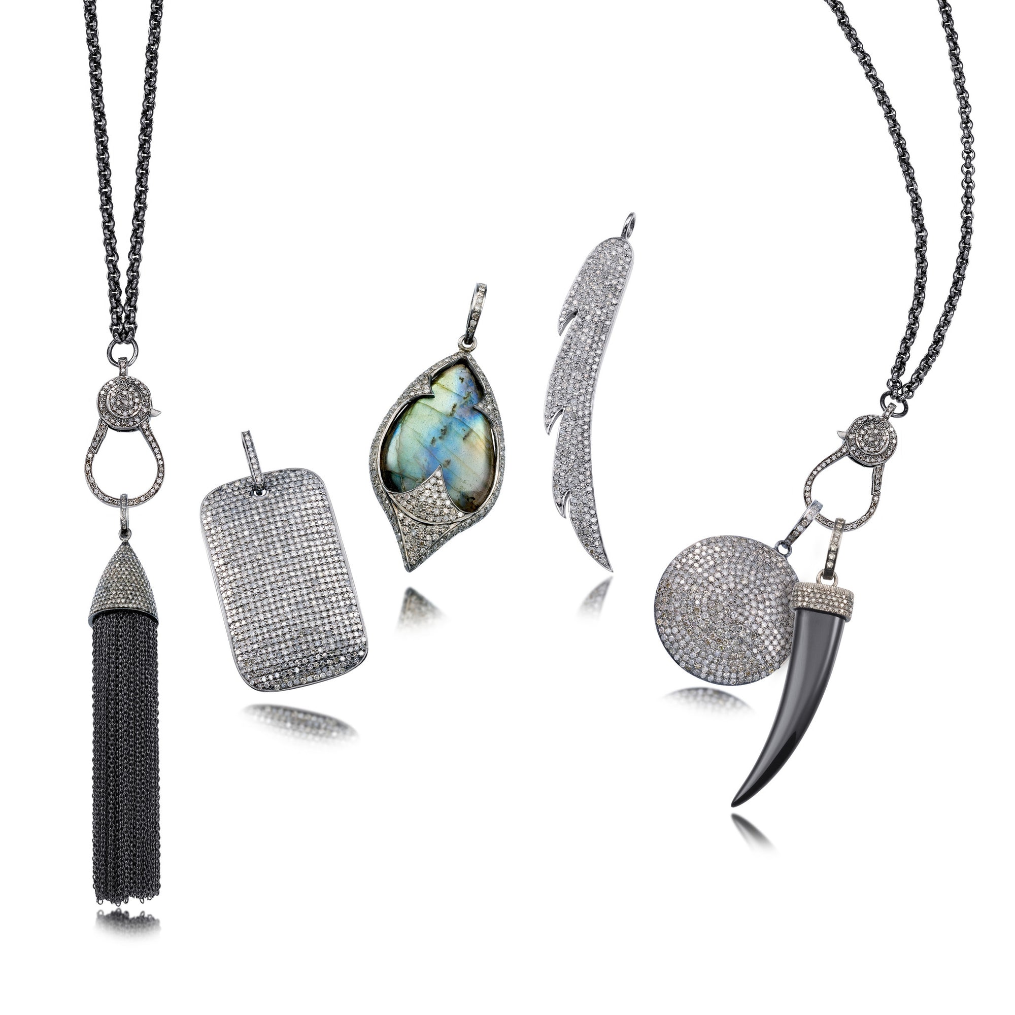 Tara Mikolay Raw Diamond Feather Wing Charm